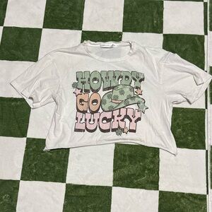 Altar'd State White Tee with Green Accents